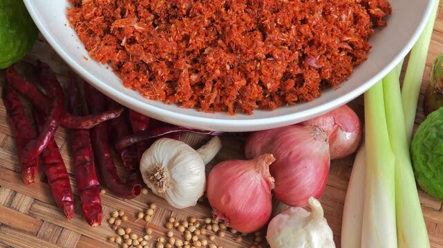 Curry paste made from herbs