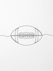 Obraz premium Modern Minimalist Continuous Line Drawing of an American Football for Sports and Graphic Design