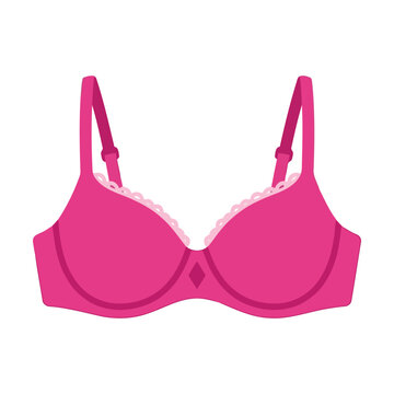 Pink women bra lingerie undergarment icon Vector
