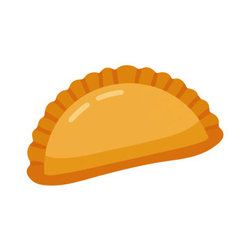 Minimal 2D flat vector of a Empanada, icon-style illustration on a white background