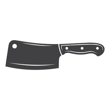 Classic kitchen butcher knife for meat preparation with meat cleaver