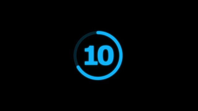 Countdown timer from 15 to 0 seconds real time. Modern flat design of countdown animation isolated on transparent background with alpha channel 15 Seconds Digital Countdown Timer Animation