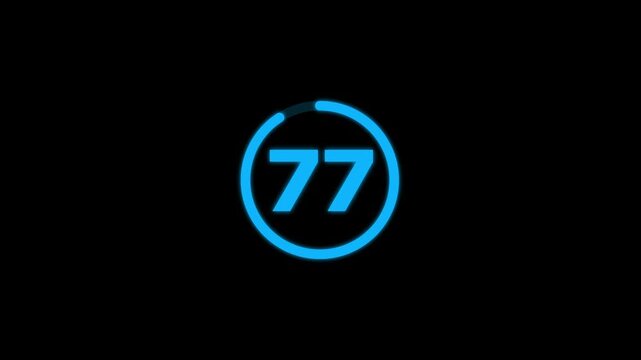 Countdown timer from 85 to 0 seconds real time. Modern flat design of countdown animation isolated on transparent background with alpha channel 85 Seconds Digital Countdown Timer Animation