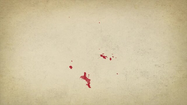 Animated Appearing SEYCHELLES Map Isolated on Vintage Background