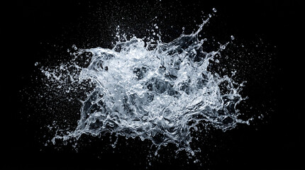 Obraz premium Dynamic water splash captured from a front angle with high contrast studio lighting