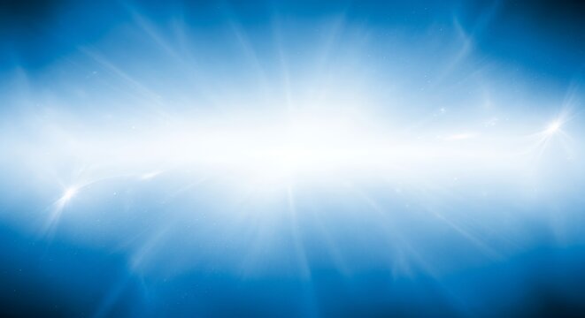 Abstract Blue and White Light Burst Background.