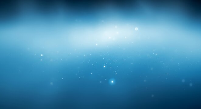 Abstract Blue Background with Subtle Light and Particle Effects.