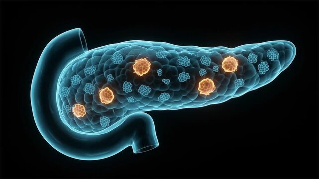 Illustrative Medical Animation of Pancreatic Activity and Disease Progression