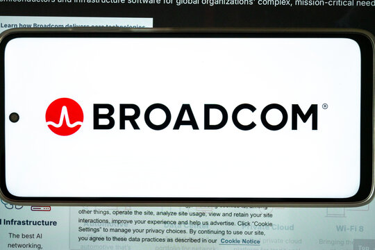 Broadcom logo appearing on a modern device surface