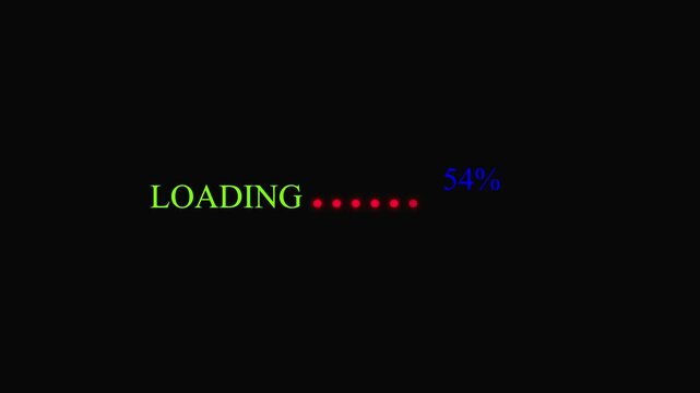 Abstract animation loading bar  Beautiful transparent background. Glow 0 to 100% Progress Bar - Cyberpunk-Style Loader 4k video Symbol of download, update,  