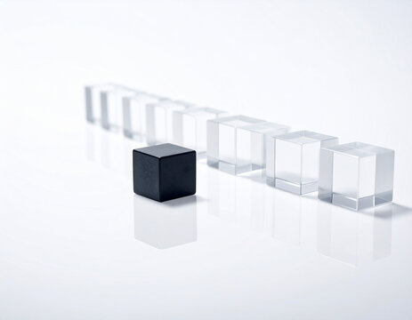 Black cube leading a shift across a structured network