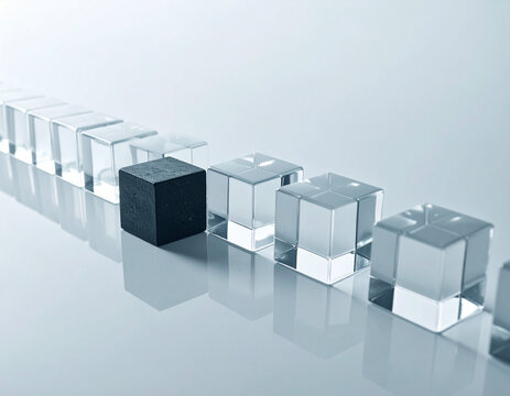 Competitive differentiation shown by one opaque block