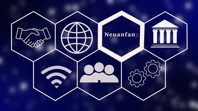 Professional Expertise and Advanced Core Competence Display. Hexagonal Infographic Interface Animating Specialized Skill Sets, Industry Authority, and Business
