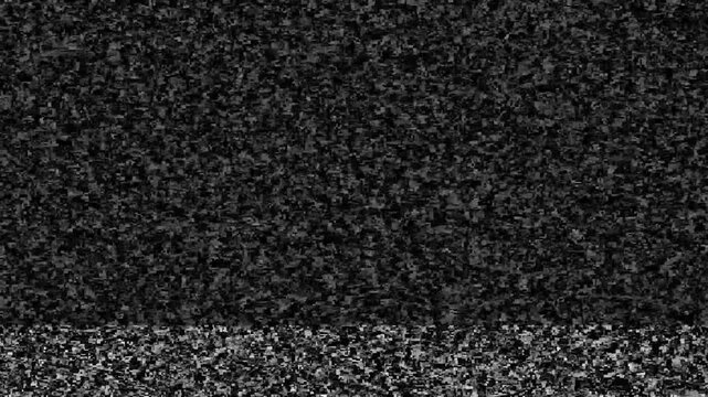 Old Retro TV - Static tv black and white noise caused by bad signal reception. Loop animation