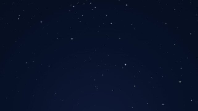 A cinematic procedural starry night sky with layered depth, subtle asynchronous star twinkling, atmospheric night tones, and rare shooting stars.
