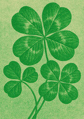 Obraz premium Vibrant green clover illustration