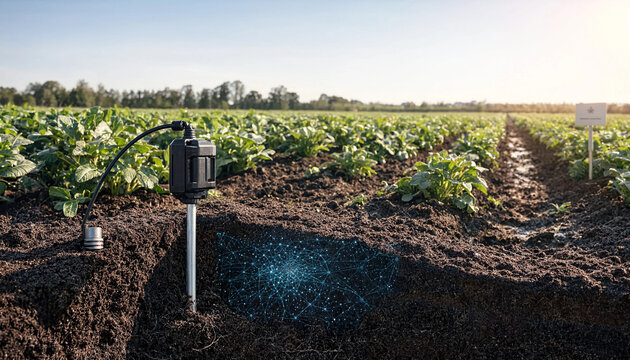 AI-Powered Soil Monitoring Sensor in a Smart Agriculture Field