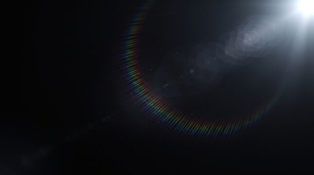 Bright anamorphic lens flare light overlay effect