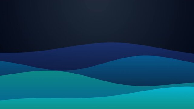 Cinematic animated ambient background featuring gently rolling ocean waves with smooth parallax scrolling, deep blue color palettes, and a perfect seamless loop. Ideal for relaxing, ambient, or marine