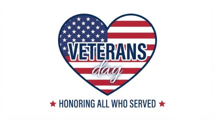 Obraz premium Veterans Day Flag Heart