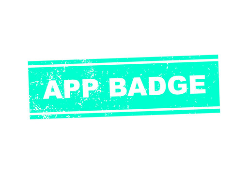 Green app badge with distressed edges and white text illustration