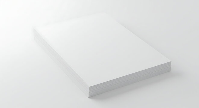 Stack of Blank White Paper Sheets Isolated on White Background for Business, Office, Document, Template and Design Mockups