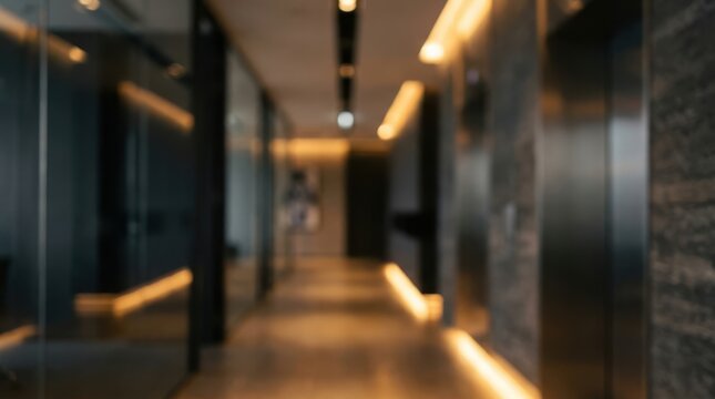 Empty elevator with blurred lights inside
