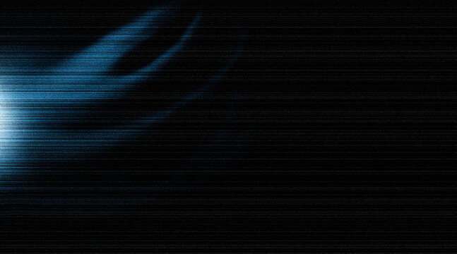 Abstract dark blue digital glitch background with horizontal scan lines and glowing light effect texture