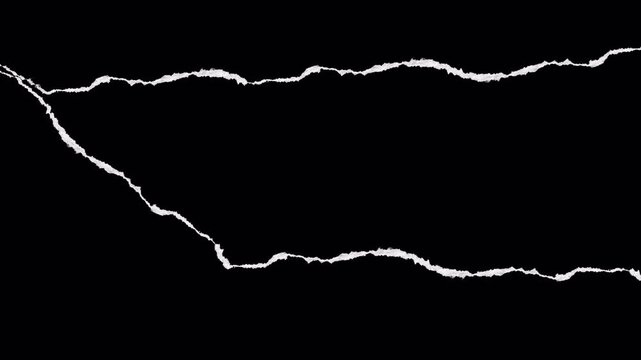 Abstract White Paper Torn Edge Effect Overlay on Black Background.