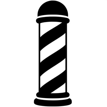 Classic Barber Pole Vintage Black and White Silhouette