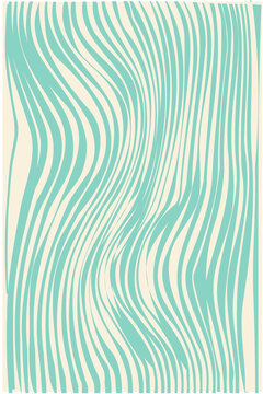 &ldquo;Abstract turquoise wavy line pattern on beige background creating fluid optical illusion and dynamic movement&rdquo;