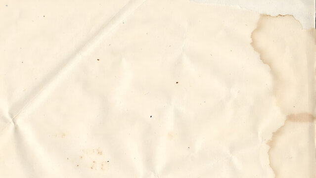 Old vintage paper texture with coffee stains and creases