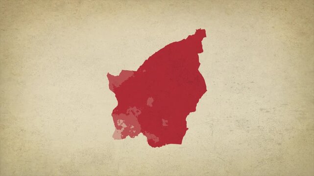 Animated Appearing SAN MARINO Map Isolated on Vintage Background