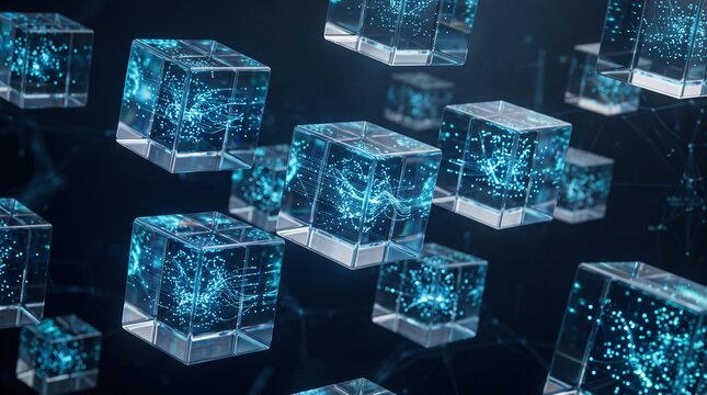 Transparent Cubes with Data Flow.