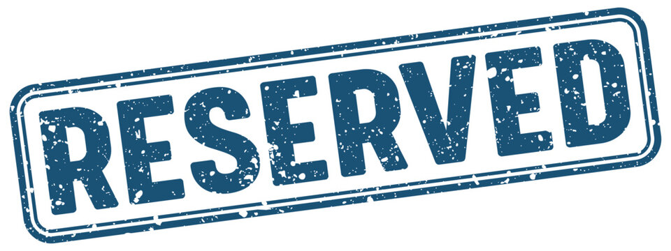 reserved blue grunge stamp with no background. reserved stamp