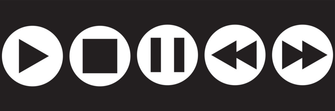 Audio interface icon set.comprehensive set of media player icons.eps 10
