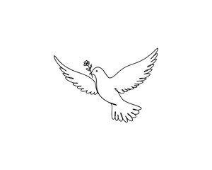 Fototapeta premium Peace dove flying with olive branch
