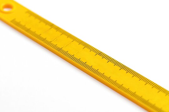 Yellow Plastic Ruler with Inch Markings
