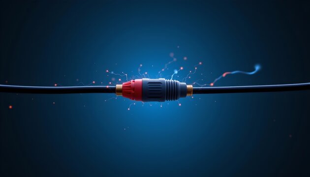 A contrasting metaphor of communication: On the left side, there's an old fashioned telephone cord plugged into a jack, symbolizing traditional, wired connections