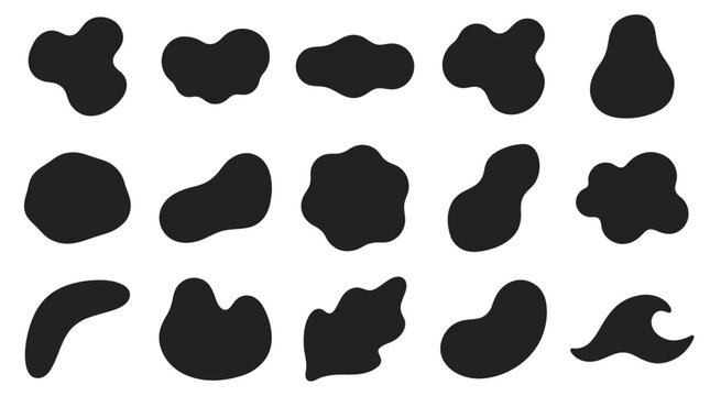 Black abstract blob shapes collection