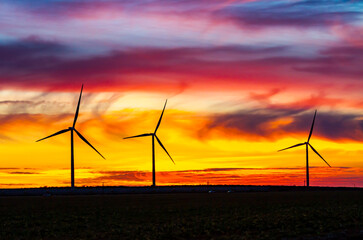 wind turbines in sunset © Robert