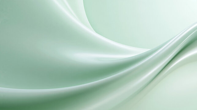 Soft Mint Green Silk Fabric Abstract Wave Background