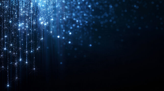 Blue Glitter Sparkle Falling Lights Holiday Background