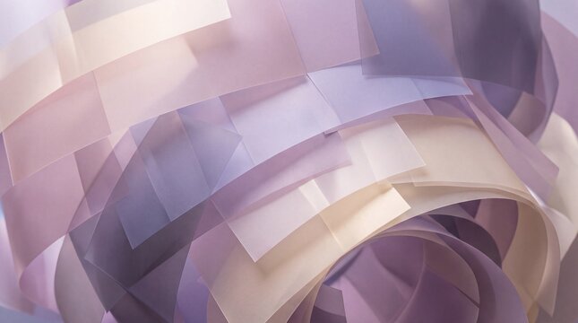 Abstract Pastel Purple Translucent Curved Ribbons Background