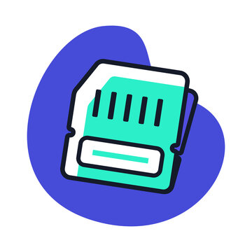 SD memory card icon for digital storage and data transfer concepts