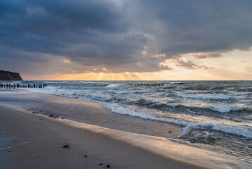 Donskoye beach at sunset of Baltic Sea. Kaliningrad region, Russia © Elena Odareeva