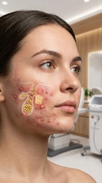 Adolescent complexion disorder: skin ailment, acne breakout, bacterial invasion, pore inflammation, Staphylococcus infection, sebaceous gland, facial dermis.