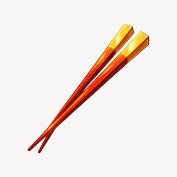 Elegant red chopsticks illustration.