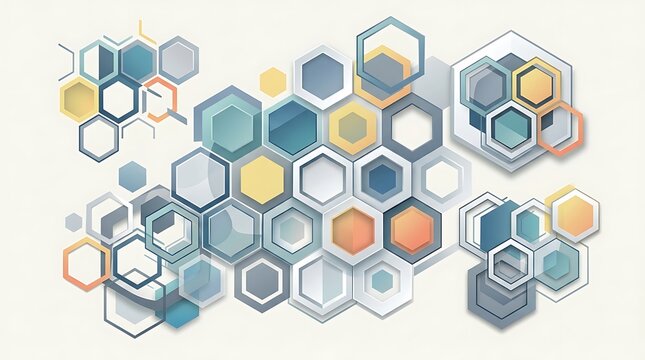 Abstract background pattern with colorful geometric hexagonal shapes