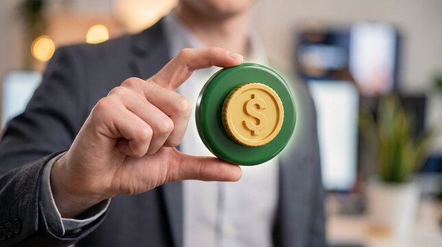 Dollar coin symbol connects money and currency with the income earned and spent in everyday financial decisions about payments and the funds available for saving or investing